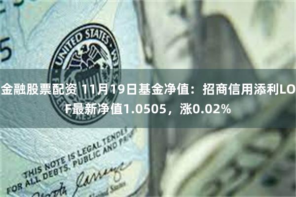 金融股票配资 11月19日基金净值：招商信用添利LOF最新净值1.0505，涨0.02%