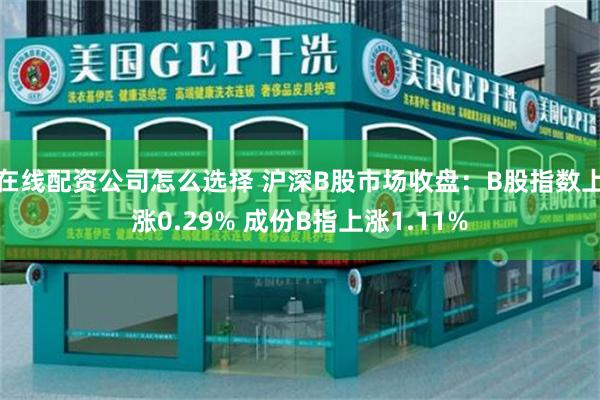 在线配资公司怎么选择 沪深B股市场收盘：B股指数上涨0.29% 成份B指上涨1.11%